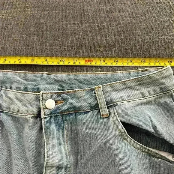 🎆 SHEIN high waisted distressed mom jean light wash XL tapered leg non-stretch - Picture 11 of 11